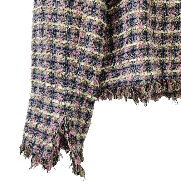 Norton McNaughton No Button Woven Fringed Short Blazer Size 10 - Picture 6 of 8